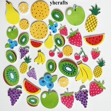 1bag/LOT.Grape pear strawberry kiwi fruits foam stickers Baby room decoration Early learning craft diy toys Self learning OEM 2024 - buy cheap