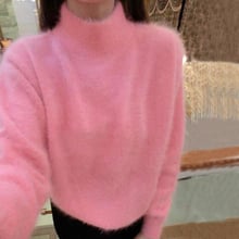 2019 Топ Модный 100% натуральный норковый кашемировый водолазка пуловеры натуральный норковый кашемировый свитер wsr333 2024 - купить недорого