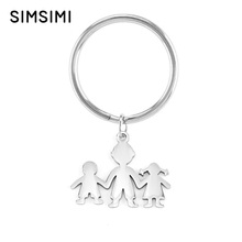 Simsimi family pendant Keychain blank charm for personalized print engraved key chain Stainless steel wholesale 10pcs 2024 - buy cheap