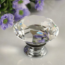 1 pc 30mm Diamond Crystal Clear приспособление для захвата стеклянной двери фурнитура для шкафа, для ящика аксессуар ручка винт Лидер продаж по всему миру 2024 - купить недорого