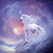 Pintura con diamantes de imitación, bordado completo de "unicornio blanco en cielo estrellado", cubo, decoración de mosaico, regalo GT 2024 - compra barato