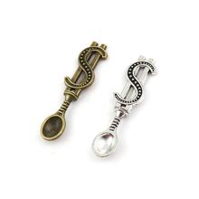 DoreenBeads Fashion Zinc Based Alloy 3D Pendants Spoon Silver Color Bronze Dollar Sign Jewelry DIY Findings 37mm x 9mm, 30 PCs 2024 - buy cheap