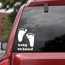 10*15cm bebê a bordo pé impressão pés carro pára-choques janela traseira decalque arte adesivo imagem engraçado humor 2024 - compre barato