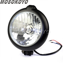 5.75" Black Motorcycle H4 12V 60/55W Headlight 10mm Thread HI/LO Beam Front Lamp for Harley Cafe Racer Bobber Chopper XS650 2024 - buy cheap