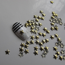 200pcs forma de 5mm arte de unha ouro estrela metal pino decoração de unha arte 2024 - compre barato