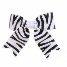 200pcs/lot white  Zebra print bright color hair bow with clips 2024 - buy cheap