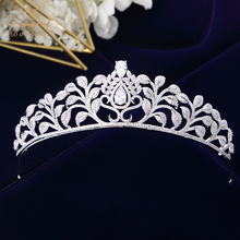 Lindo zircão cúbico noivas coroas tiaras europeu prata chapeado cristal nupcial hairbands casamento acessórios para o cabelo presentes 2024 - compre barato