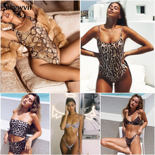 Conjunto de biquíni estampa de leopardo, maiô feminino para praia, 2019 2024 - compre barato