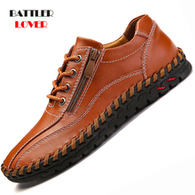 Plus Size 38-50 Homens Sapatos de Couro Genuíno dos homens de Couro de Vaca Casual Sapatos para Adulto Respirável Lace- up Sapatos Masculinos Zapatos Hombre 2024 - compre barato
