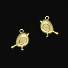 Amuletos antigos de bronze banhados a pássaros, 70 peças para fazer joias, pingentes artesanais diy, 20*13mm 2024 - compre barato
