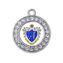 Classic student society greek letter fraternity CHI PHI logo sticker pendant rhinestone inlaid metal jewelry charm 2024 - buy cheap