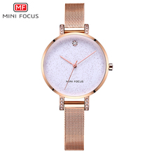 MINI FOCUS-reloj de cuarzo elegante para mujer, pulsera de oro rosa, relojes de cristal de lujo para mujer 2024 - compra barato