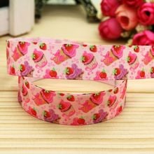 7/8'' Free shipping cupcake printed grosgrain ribbon hair bow headwear party decoration wholesale OEM 22mm H4953 2024 - buy cheap