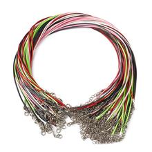 60pcs/set 18.7" Waxed Cotton Cords Rope DIY Necklaces Making with Alloy Lobster Claw Clasps Iron End Chains Platinum Mixed Color 2024 - buy cheap