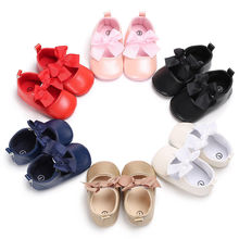 Citgeett Newborn Infant Boy Girl PU Flats Slippers Soft Sole Lace Party Bow Knot Cute Shoes 0-18M 2024 - buy cheap