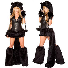 role cosplay black vinyl cat costume for carnival faux fur animal vinyl halloween catwomen costume X4578 2024 - buy cheap