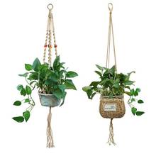 Vintage Macrame Plants Hanger Hook Flower Pot Holder 4 Legs String Hanging Rope Wall Art Garden Balcony Decoration 2024 - buy cheap