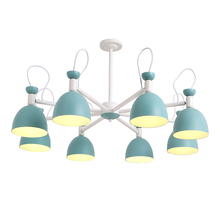 Lámpara de araña de macarrón de madera sólida para niños, creativa, Simple, amarillo, azul, verde, lámpara de iluminación de techo E27 2024 - compra barato