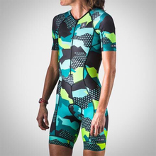 Macacão triatlo feminino, roupa personalizada para ciclismo, conjunto para o corpo, macacão 9d com almofada em gel 2024 - compre barato