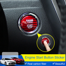 QHCP Car Engine Start Stop Button Sticker Cover Ignition Device Real Carbon Fiber Accessory For Toyota Camry 2018 2019 2020 2021 2024 - buy cheap