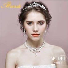 Elegant Imitation Pearl Tiara Bride Pearl Jewelry Tiaras and Crowns Hair Accessories Bridal Flower Crown with Rhinestone HG006 2024 - buy cheap