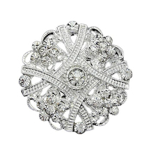 Блестящая серебряная брошь в виде цветка с бриллиантами, СВЕРКАЮЩИЕ СЕРЕБРЯНЫЕ подарки для свадебной вечеринки 2024 - купить недорого
