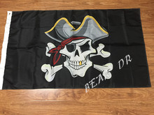 Bandeira pirata 3x5 pés, bandeira de poliéster 100d com caveira e espinhas cruzadas, tamanho no.4 150*90cm 2024 - compre barato