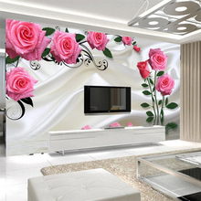 Beibehang-papel tapiz con foto personalizada, 3D, romántico europeo, Fondo de pared, diseño de rosas, dormitorio, sala de estar, pintura decorativa 3d 2024 - compra barato