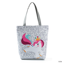 Miyahouse Canvas Shoulder Bag Women Handbag Cartoon Unicorn Printed Beach Bag For Female Cheap Shopping Bag Bolsa Feminina 2024 - buy cheap