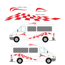 HotMeiNi 140*43.5CM 2M Motorhome Vinyl Graphics (one for each side) Stickers Decals Set Camper Van RV Caravan Horsebox 2024 - buy cheap