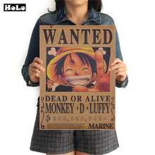 Постер из крафт-бумаги в стиле аниме Luffy, 42x30 см 2024 - купить недорого