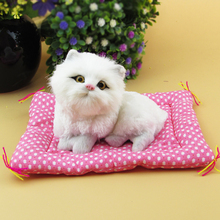 Gato blanco de simulación realista, Alfombra de regalo, 17x9x15cm, a012 2024 - compra barato