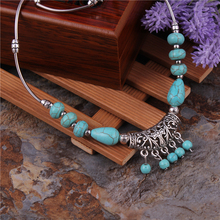 Statement Jewelry Tibetan Jewelry Silver Color Chain Big Stone Neckalces Bohemia Beads Tassels Necklaces For Women Bijoux 2024 - buy cheap