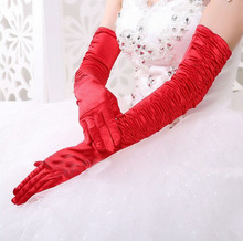 50cm Women lady dancing performance sexy long red gloves fashion evening party gloves 2024 - buy cheap