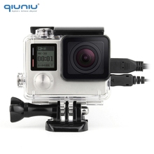 Carcaça protetora de esqueleto para gopro hero 4 qiuniu, com capa aberta lateral sensível ao toque, para câmera gopro hero 4 edição prateada 2024 - compre barato