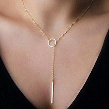 Popuota colar minimalista, dourado, prateado, círculo, gargantilha colar simples de cruz do infinito, joias femininas 2018 2024 - compre barato