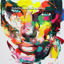 Francoise Nielly pintado a mano retrato hecho con paleta, pintura facial de un personaje al óleo, figura canva, arte de pared, picture15-33 2024 - compra barato