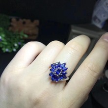 Natural real sapphire ring 925 sterling silver Fine handworked jewelry Finger rings 2024 - buy cheap