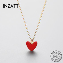 Ожерелье с подвеской в виде сердца из серебра 925 пробы с красной эмалью 2024 - купить недорого