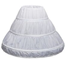 Linha a 3 aros uma camada crianças crinoline laço guarnição flor menina vestido underskirt cintura elástica branco crianças petticoat 2024 - compre barato