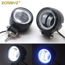 ZORBYZ Motorcycle LED Passing Spot Fog Light With Angel Eye Light For Harley Honda Suzuki Kawasaki Custom 2024 - buy cheap