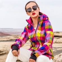 Chaqueta de senderismo y escalada para mujer, suéter grueso impermeable a prueba de viento, Concha suave, ropa de pesca para primavera 2024 - compra barato