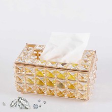 European Crystal Tissue Box Hotel Living Room Tabletop Home Decoration Ornaments Dispenser Napkins Toilet Paper Tissue Holder 2024 - buy cheap