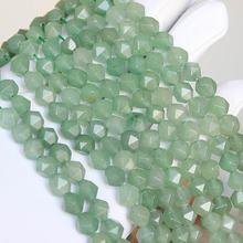 MJDCB Best Sellers Natural Stone Beads Faceted Polygon Green Aventurine Crystal Energy Stone Healing Power for Jewelry Making 2024 - buy cheap