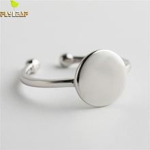 Flyfolha-anel de prata esterlina 925, redondo, quadrado, joias finas de alta qualidade, elegante, abertura 2024 - compre barato