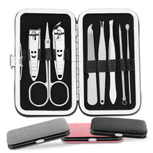 2018 New Nail Tool 8Pcs Professional Stainless Steel Nail Clippers Scissors Suit Set Kits Manicure Tool 30 2024 - buy cheap