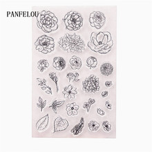 PANFELOU Flower brooch Transparent Clear Silicone Stamp/Seal DIY scrapbooking/photo album Decorative clear stamp sheets 2024 - buy cheap