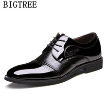 Patent Leather Wedding Shoes Men Elegant Elevator Shoes For Men Coiffeur Winter Shoes Men Formal Venting Hole Oxford Masculino 2024 - buy cheap