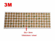 108 stickers/sheet, Dia=9mm 3M 300LSE Double Sided Adhesive Round Sticker Circle, Super Thin, 0.05mm thick, High Temp. Resist 2024 - buy cheap