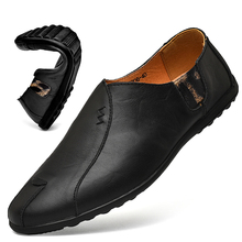 Zapatos de cuero para hombre, mocasines informales italianos de lujo, transpirables, sin cordones, color negro, talla grande 38-47, 2019 2024 - compra barato